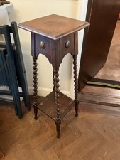 Victorian Oak Barley Twist Plant Stand Lamp stand In Great Solid Condition 