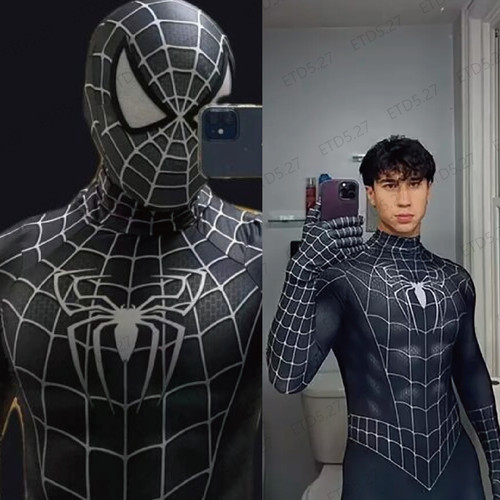 Mens black spiderman costume - mens,
