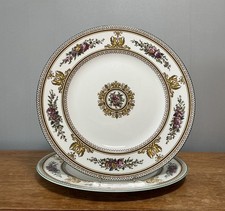 2x Wedgwood Columbia  Enamelled  W595  - Dinner  Plates 10 3/4”