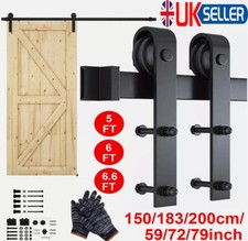 Sliding Barn Door Hardware Kit Track Roller 5FT/ 6FT/ 6.6FT Office Bedroom Steel