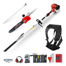 BU-KO 52cc Long Reach Multi-Tool Petrol Hedge Trimmer & Pruner Saw-Tool Bag