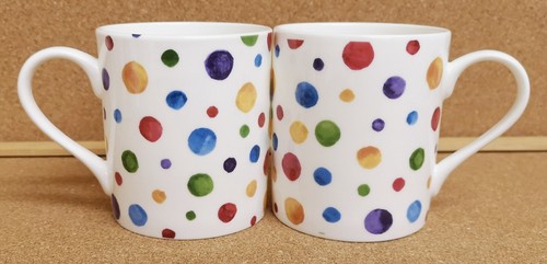 Polka dots painted effect mugs - dots,