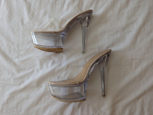Clear platform mules 6inch - clear,