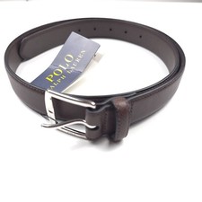 Polo Ralph Lauren Saffiano Brown Leather Belt Mens Size 38