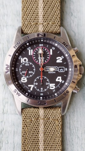 Seiko 7t92 0dx0 mens military - mens,