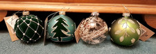 4 x Victorian Style Large Christmas Tree Bauble Decorations.