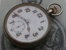 Boer & WW1 1st world war era c1900-10 8 Day military antique pocket watch in EWO