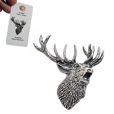 Bellowing Stag Head Pin Badge