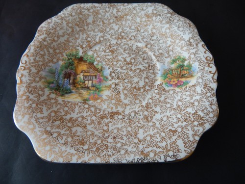 Vintage cake plate cottage - vintage,