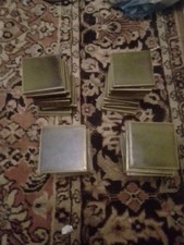 40 X 3 Inch Green Victorian Tiles 3/8 Inch Thick A Couple Have Chips To Rear
