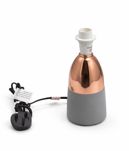 Grey copper touch lamp base - grey,