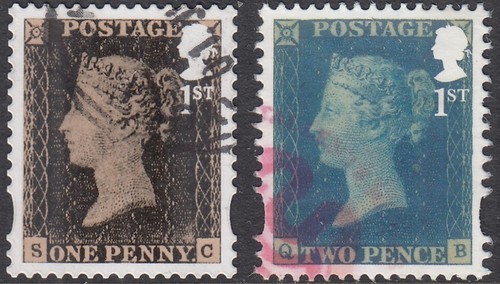 Penny black and - black, twopence
