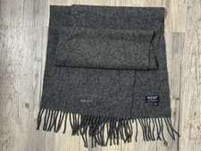 GANT 100% Wool Scarf Grey approx. 30cm x 160cm