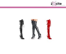Pleaser High Heel Stiletto Thigh Boots Stretch 5" Fetish Seduce 3028
