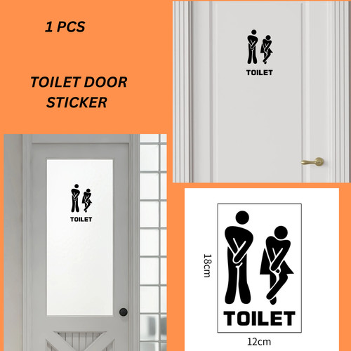 Toilet door sticker - door,