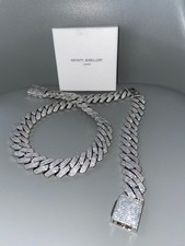 iced chain 25mm 3 row prong set with matching bracelet 9inch