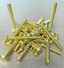 PAN HEAD MACHINE SCREWS SOLID BRASS SLOTTED PAN HEAD BOLTS M3 M4 M5 M6 (VAT)