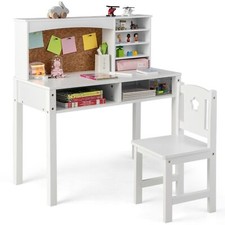 Kids Desk and Chair Set Wooden Children Study Table &Chair  Writing Table Set