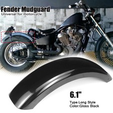 6.1" Motorcycle Mudguard Rear Fender Metal Gloss Black For Bobber Cafe Racer
