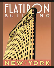 NEW YORK CITY ART PRINT Flatiron Building by Brian James Vintage NY Poster 16x20