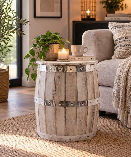 Solid wood beer barrel - barrel, side