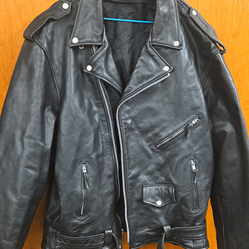 Vintage black genuine - vintage, leather