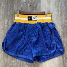 Nike athletic boxing shorts Size S Blue With Yellow Band Mesh Outer Material