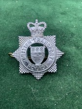 Vintage Obsolete Queens Crown British Transport Police Metal Cap Badge