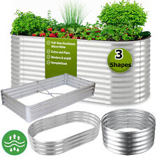 Garden Bed Galvanised Steel Raised Outdoor Flower Vegetable Planter Grow Box UK