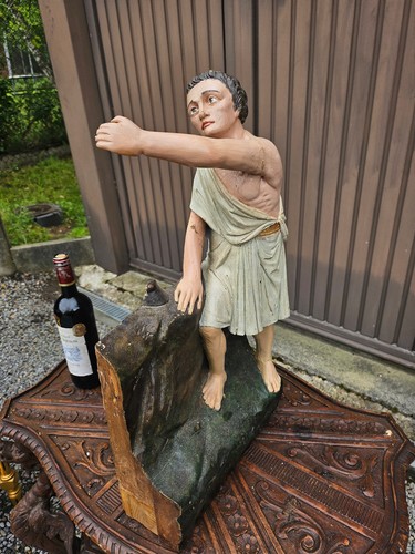 Antique religious wood carved