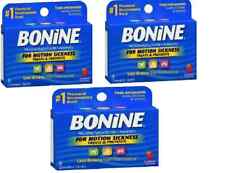 Bonine for Motion Sickness Raspberry Chewable Tablets 8ct each *Three Pack*