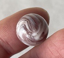 ~39/64" Vintage Handmade from Cullet Slag Pinks & White Glass Marble #913