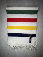 Hudsons Bay HBC Stripes Scarf - Johnstons of Elgin 100% Wool - Brand New - Ivory