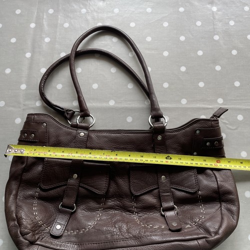 Brown leather handbag - -, oriano