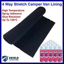 4 Way Stretch Black Car Van Camper Boat Lining Speaker Acoustic Carpet Shelf Kit