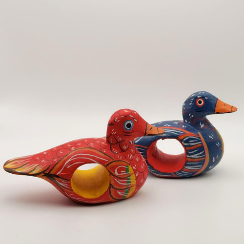 Pair vintage carved wood - of,