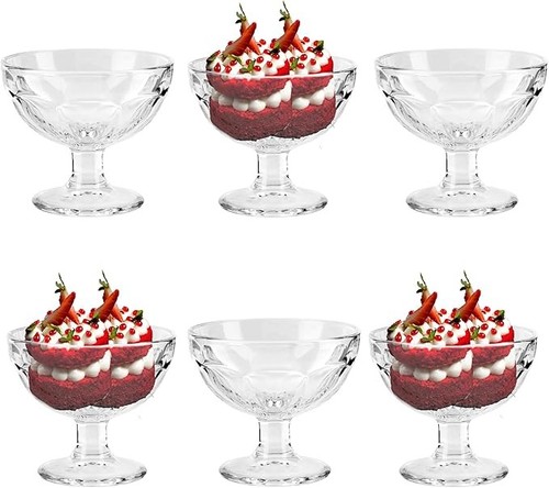 Glass dessert bowls pieces - glass,