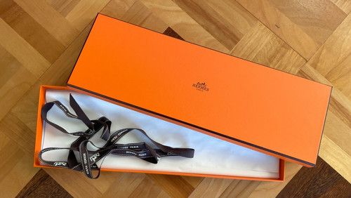 Hermes tie orange empty gift - hermes,