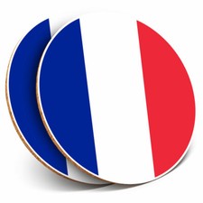 2 x Coasters - France Flag Map French Home Gift #9072