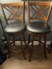 Two Tall Wooden Bar Stools