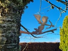 Metal Cupid with Bow on Branch
