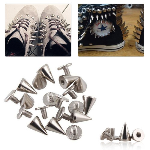 10pcs 10mm punk cone spikes - 10pcs,