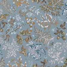 Woodland Cottage Abode Wallpaper Forest Flowers Leaf Erismann 05552-43 Duck Egg