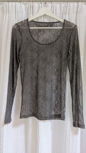 Myrine grey lace top - lace,