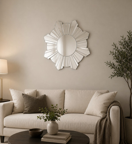 65cm hanging mirror sunburst - 65cm,