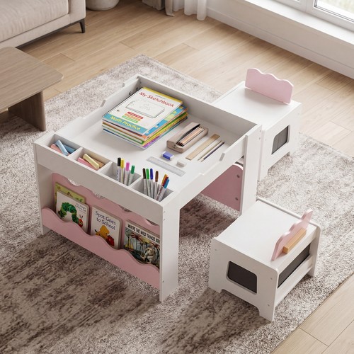 Wooden kids table and chairs - wooden,