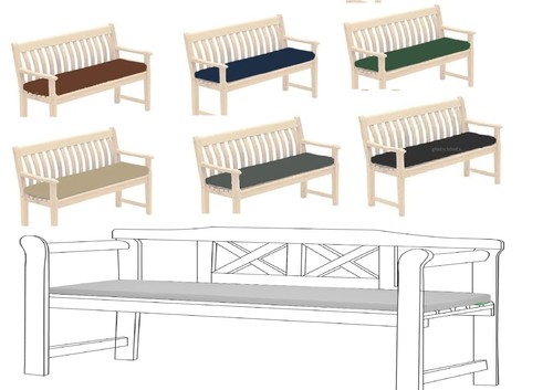 Bench cushion pad 4 seater - bench,