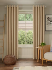 John Lewis Pure Cotton Pair Lined Eyelet Curtains, Natural, W167 x Drop 182cm