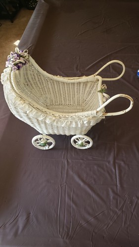Vintage white wicker - white, rattan