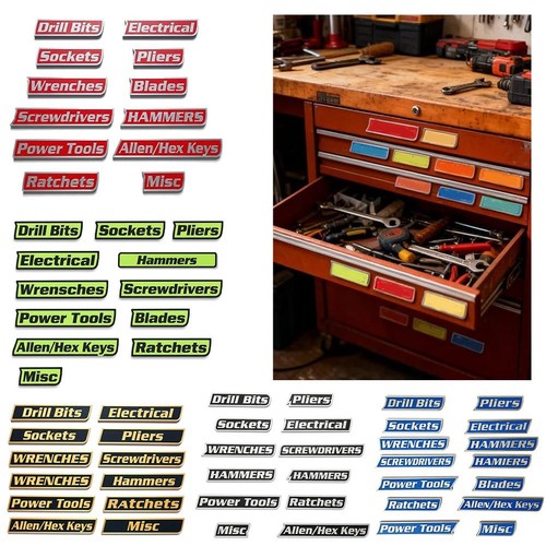 Magnetic toolbox name labels - toolbox,